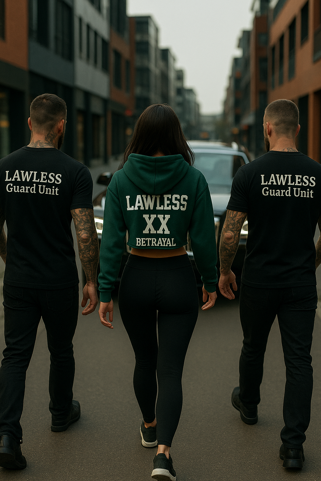 LAWLESS Lyfstyle™ Crop Hoodie – “Built to Break Jaws, Not Hearts” | Tactical Athletic Streetwear | Premium Women’s Combat-Fit Crop Top